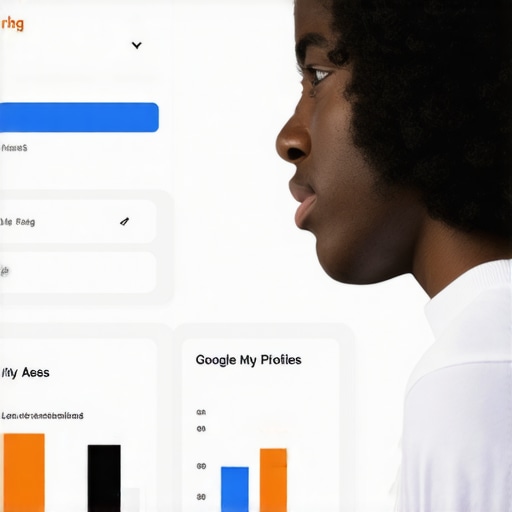 Person working on local SEO and Google My Business profile with digital tools