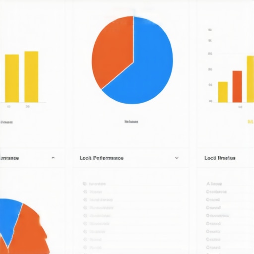 Analytics dashboard displaying local search performance metrics