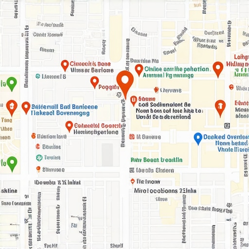 Diagram of Google Maps local pack with annotations highlighting key ranking factors