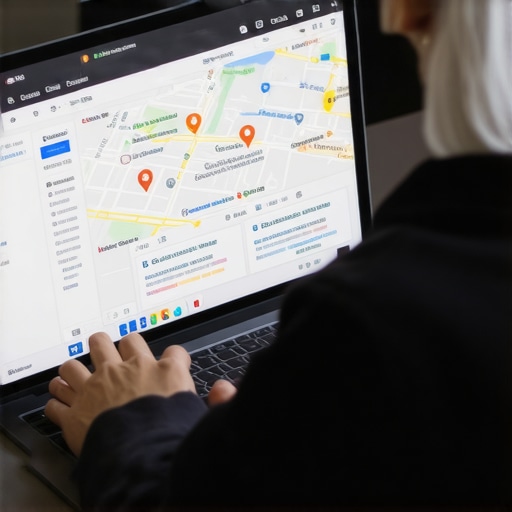 Optimizing Map Pack Maintenance with Tools Person analyzing local search rankings on their laptop for map pack performance