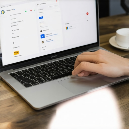 Person working on Google My Business profile with SEO tools on laptop