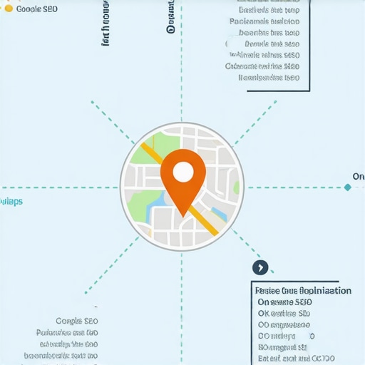 Diagram showing steps to improve Google Maps rankings through local SEO strategies.