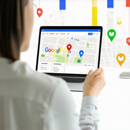 Person reviewing local business profiles on a laptop to improve Google Maps rankings