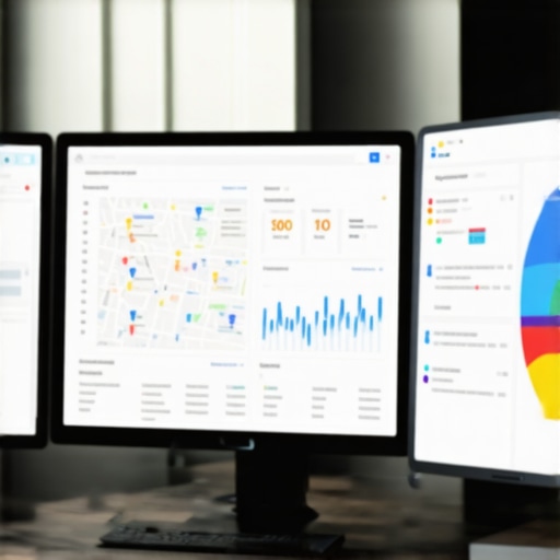 Screenshot of local SEO performance metrics on a digital dashboard showing rankings, reviews, and engagement data.
