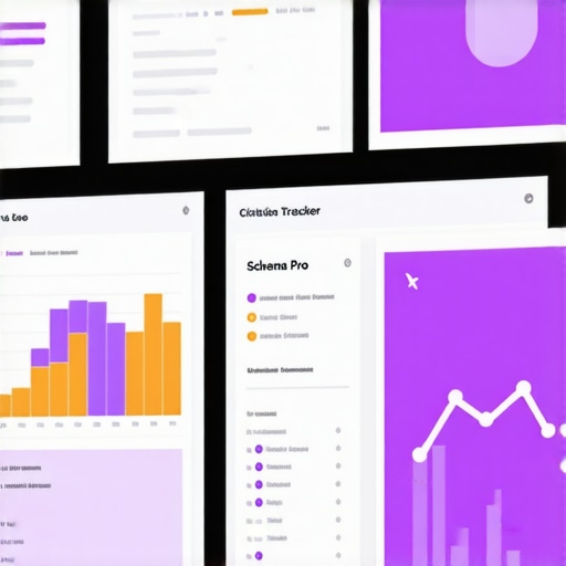 Screen displaying local SEO analytics, citation management, and schema settings for Google Maps optimization.