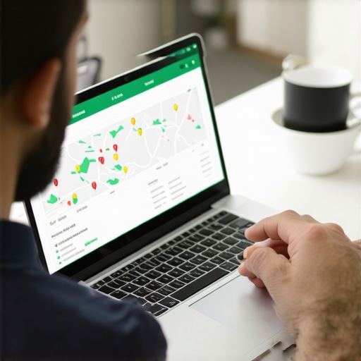Person reviewing local SEO metrics on a laptop, depicting tools for maintaining map pack rankings