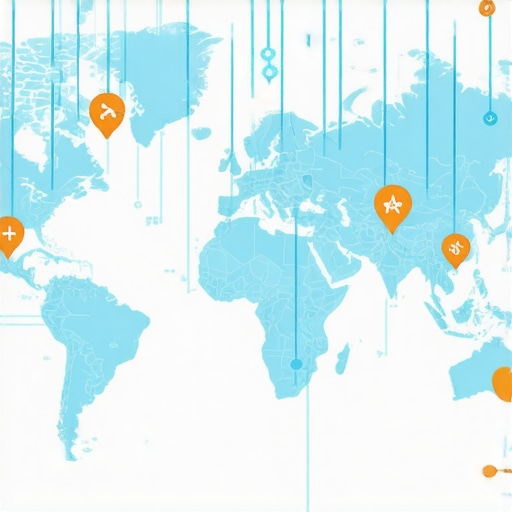 Illustrative map showing interconnected local SEO ranking signals