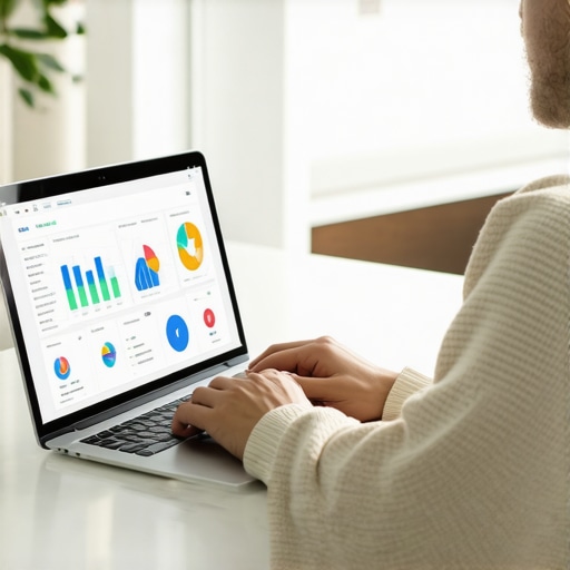 Person analyzing local SEO metrics on a laptop