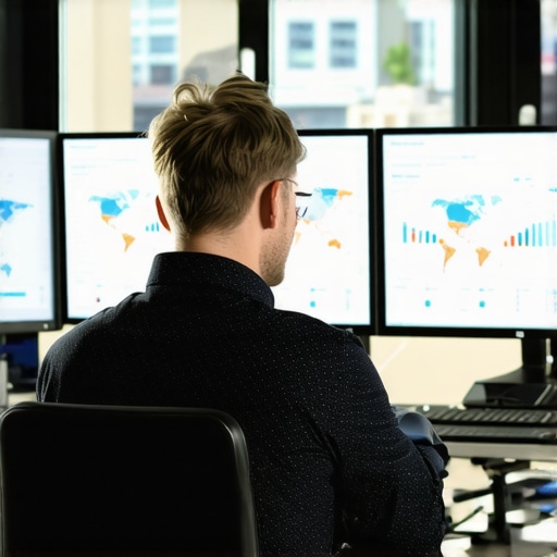 Person working on local SEO dashboards with maps and analytics tools.