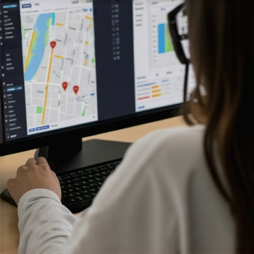 Person reviewing maps and analytics for local SEO improvements