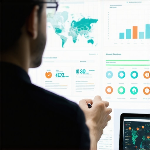 Person analyzing local search performance on digital dashboard