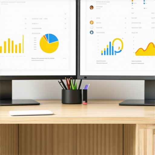 A workspace with screens showing local SEO analytics and rankings.